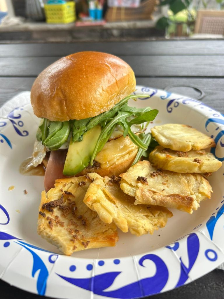 Homemade Protein Burger with Jackfruit Fries